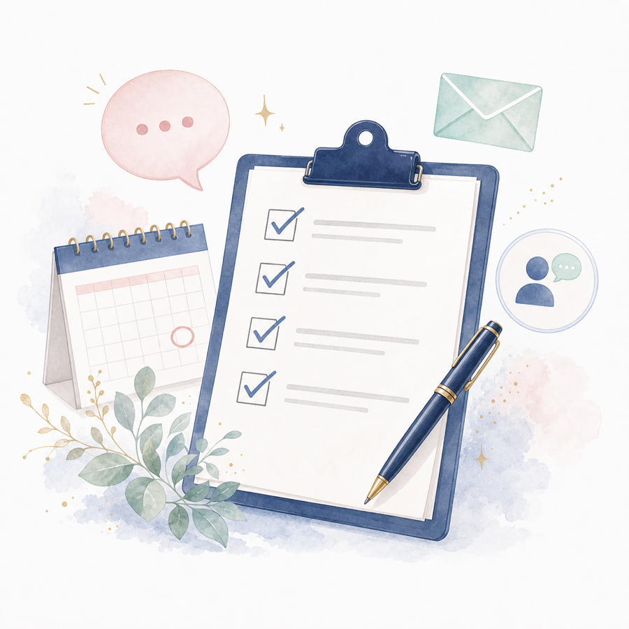 報連相とタスク確認のイラスト