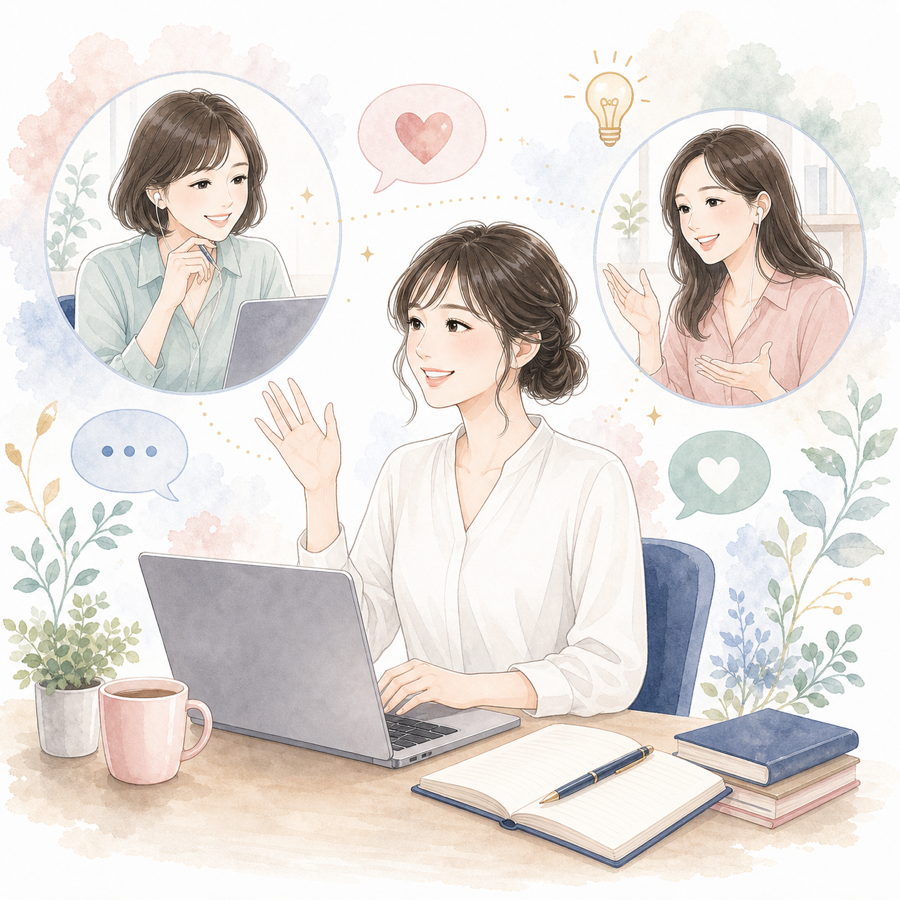 卒業後も学び合えるオンラインコミュニティのイラスト